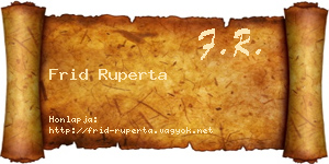Frid Ruperta névjegykártya